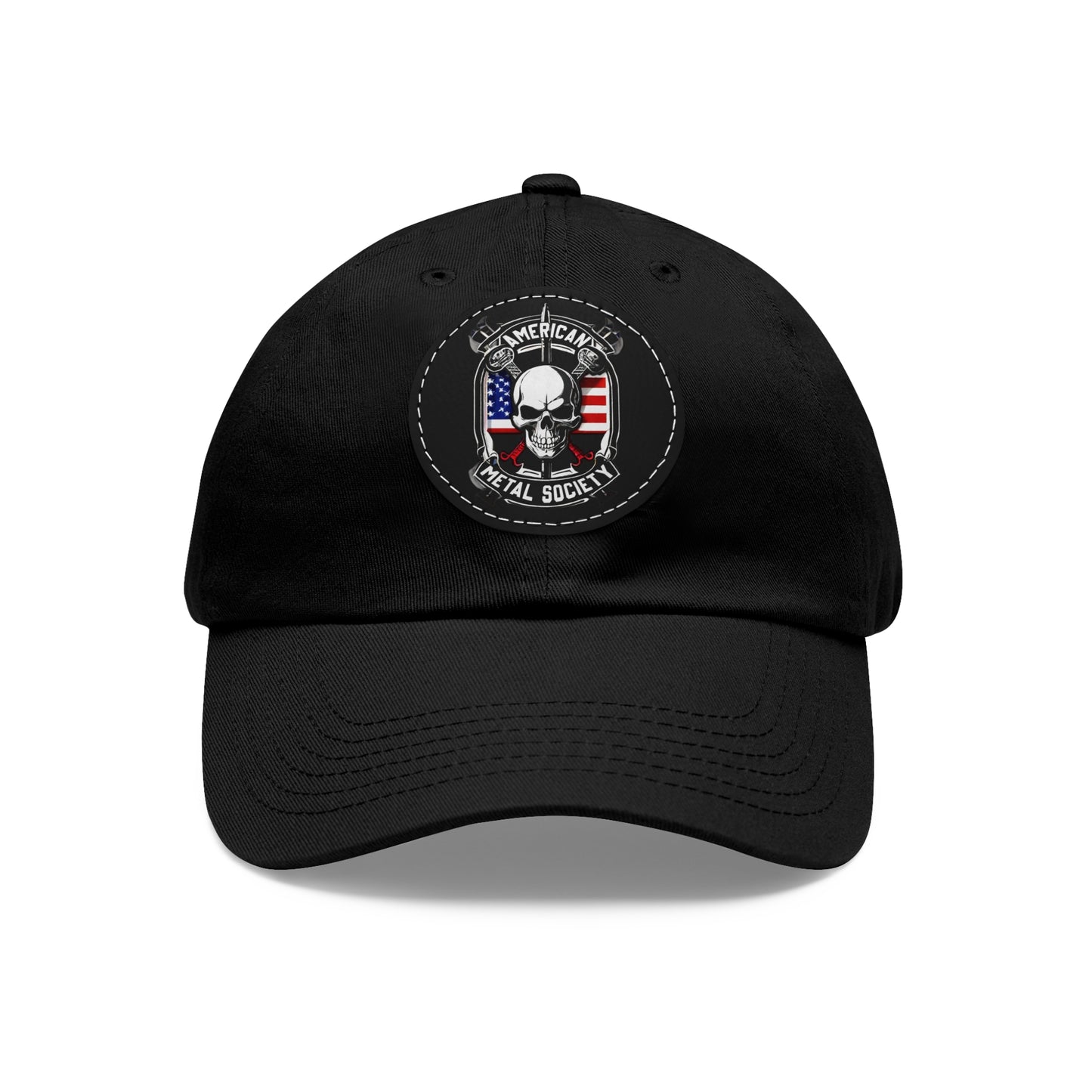 American Metal Society Dad Hat with Leather Patch (Round)