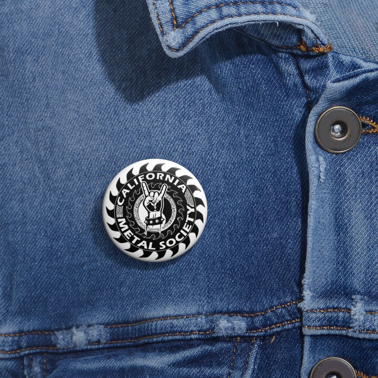 California Metal Society Custom Pin Buttons