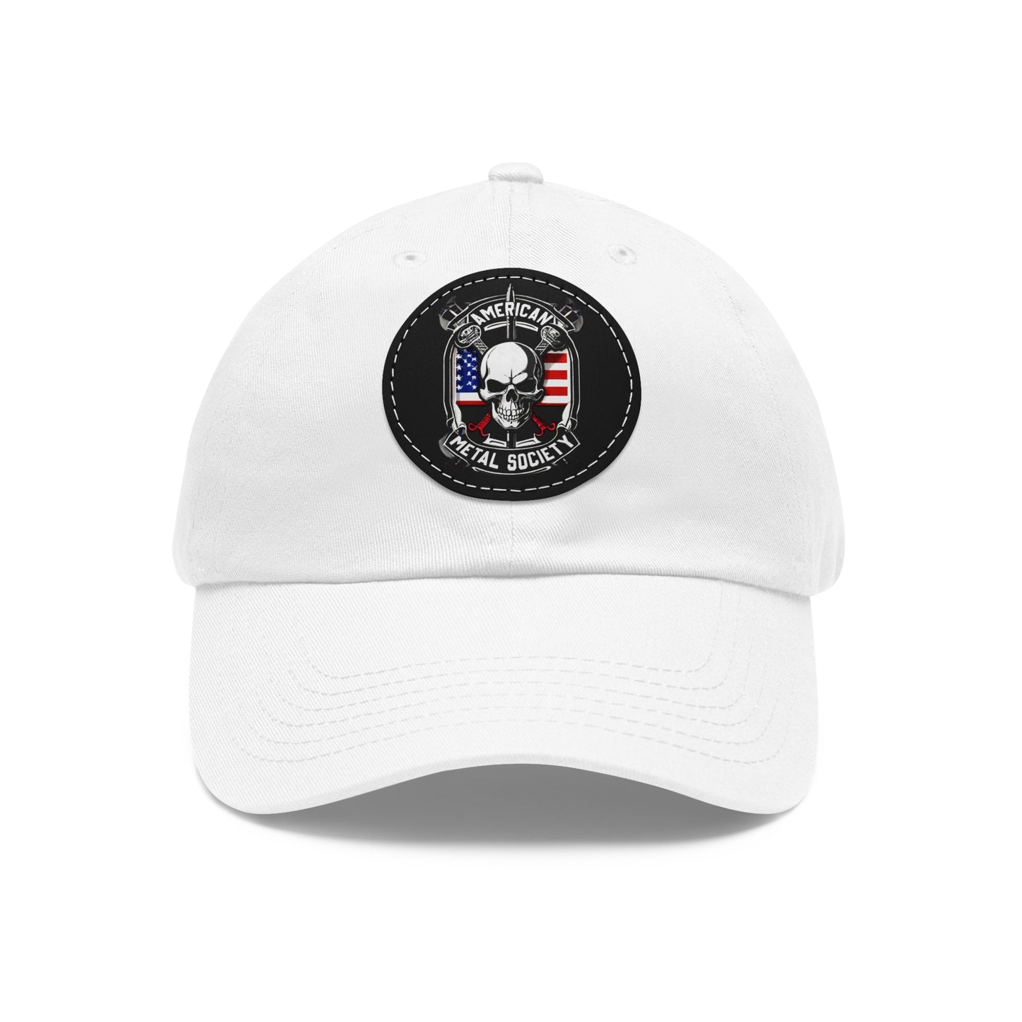 American Metal Society Dad Hat with Leather Patch (Round)