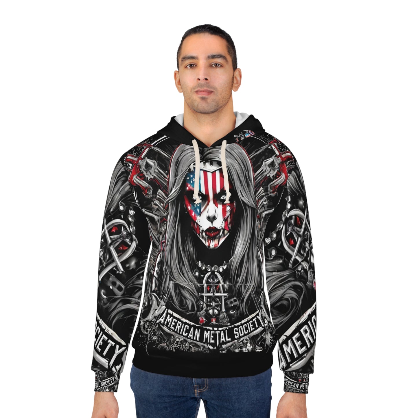 American Metal Society Unisex Pullover Hoodie (AOP)