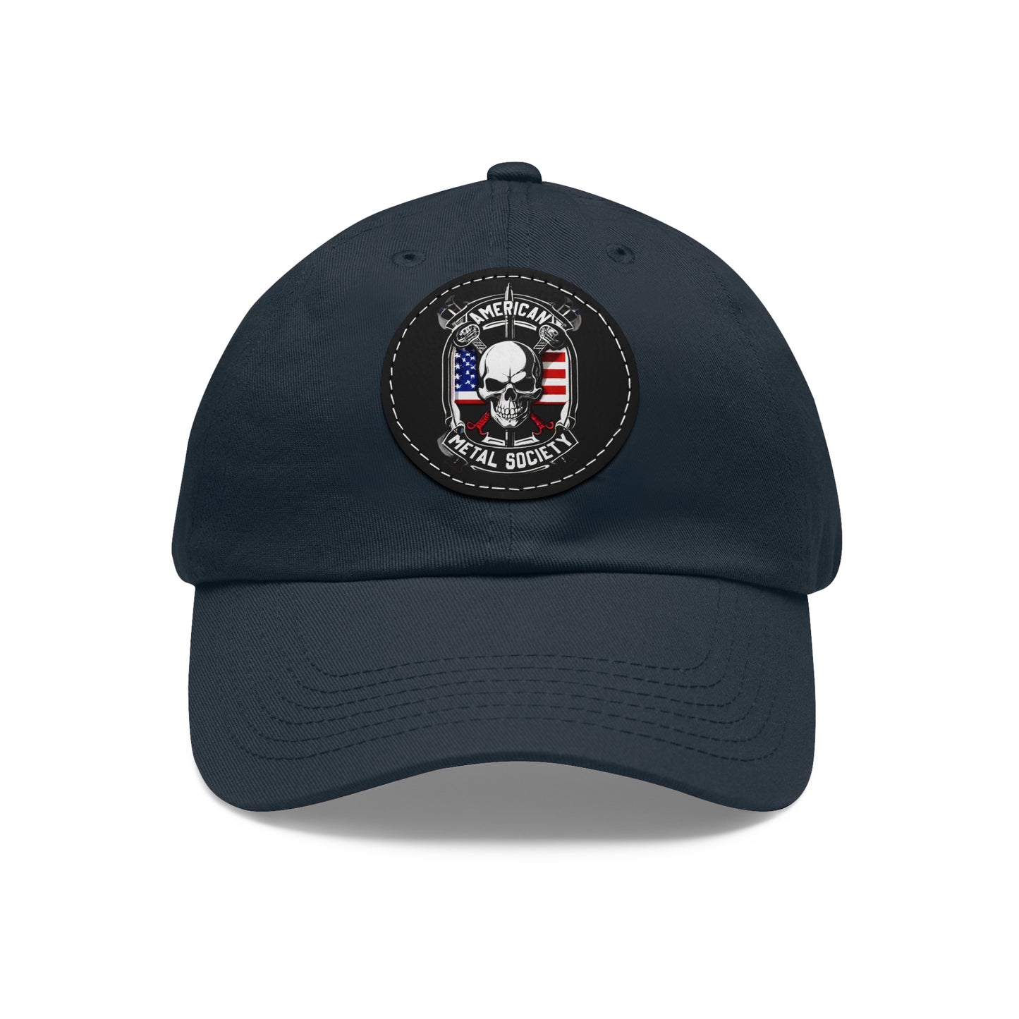 American Metal Society Dad Hat with Leather Patch (Round)