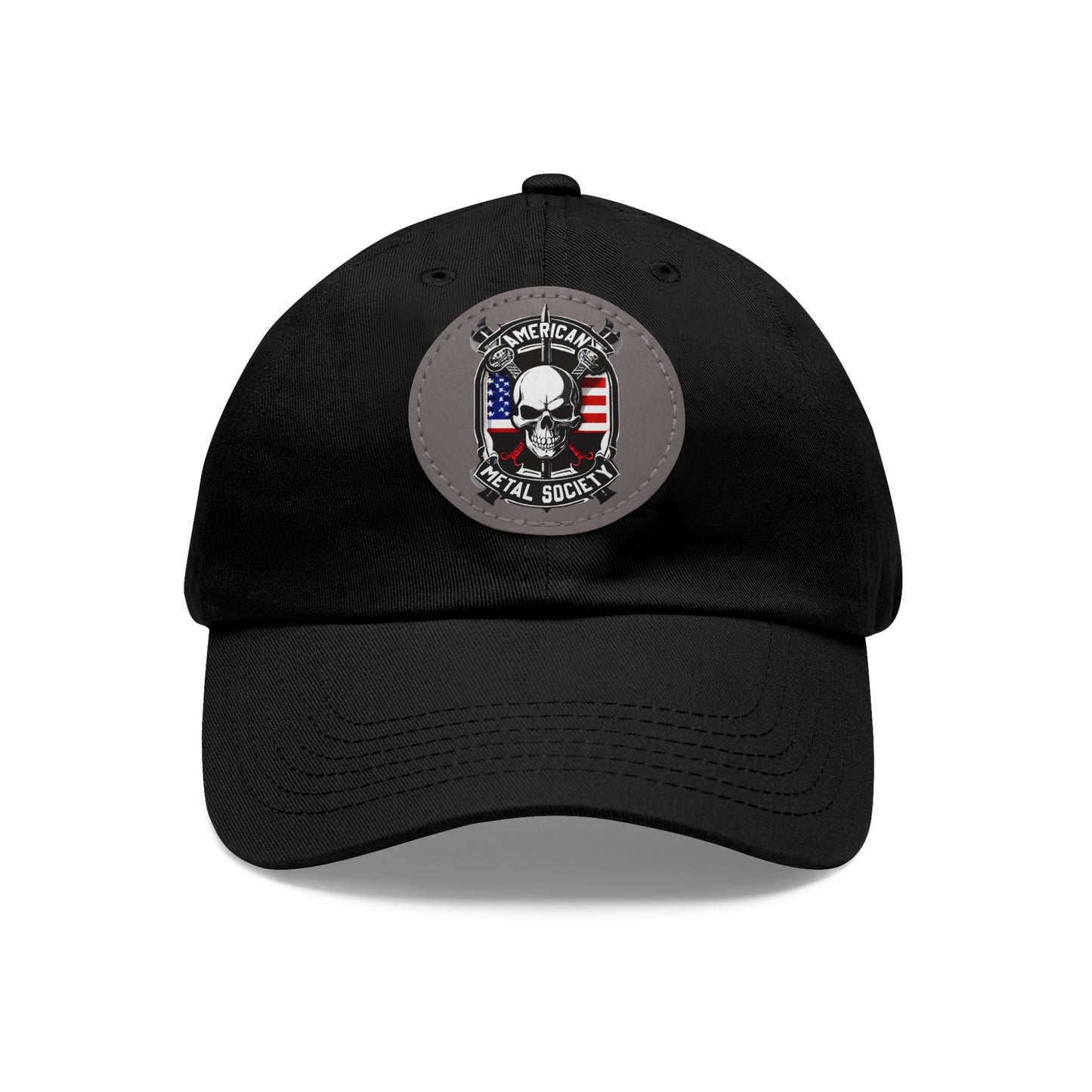 American Metal Society Dad Hat with Leather Patch (Round)