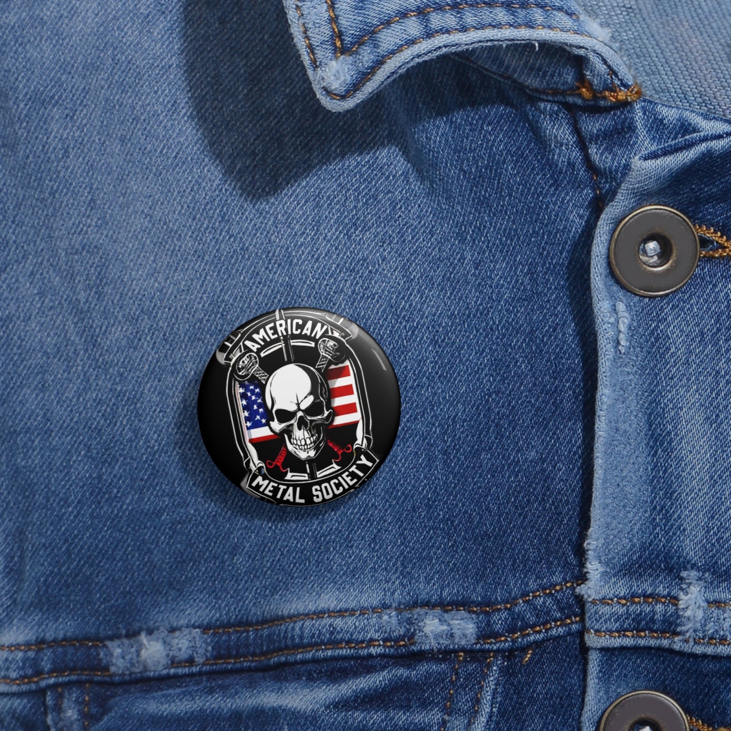 American Metal Society Custom Pin Buttons