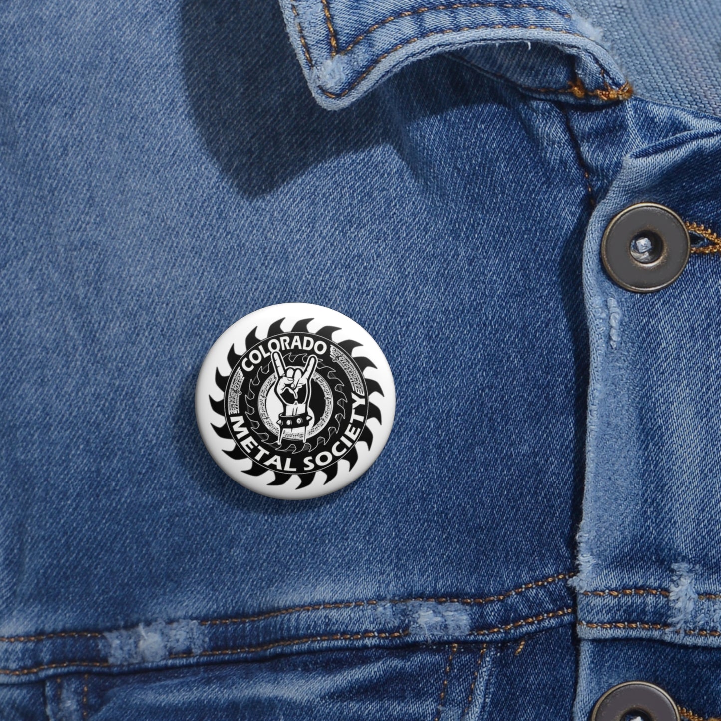 Colorado Metal Society Custom Pin Buttons