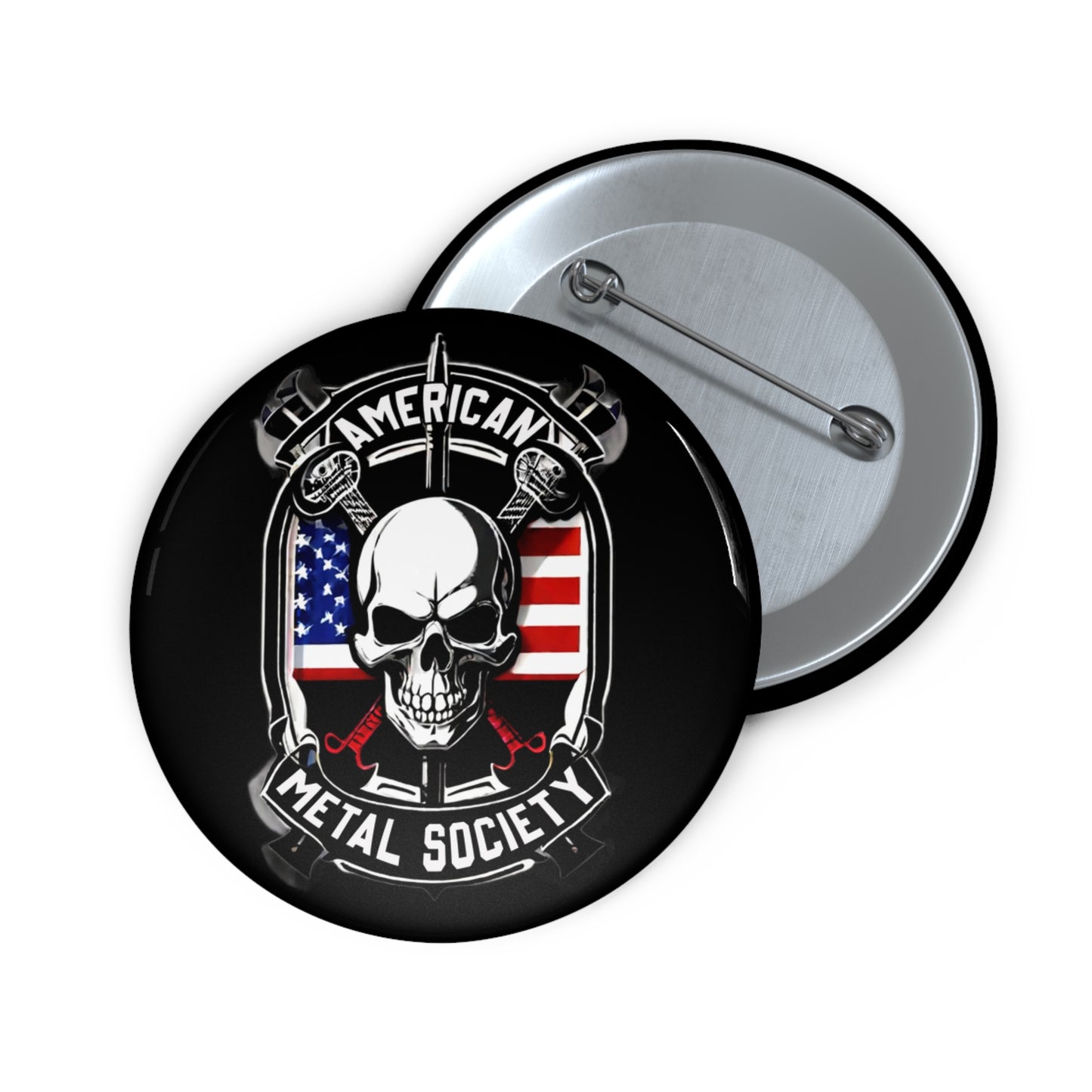 American Metal Society Custom Pin Buttons