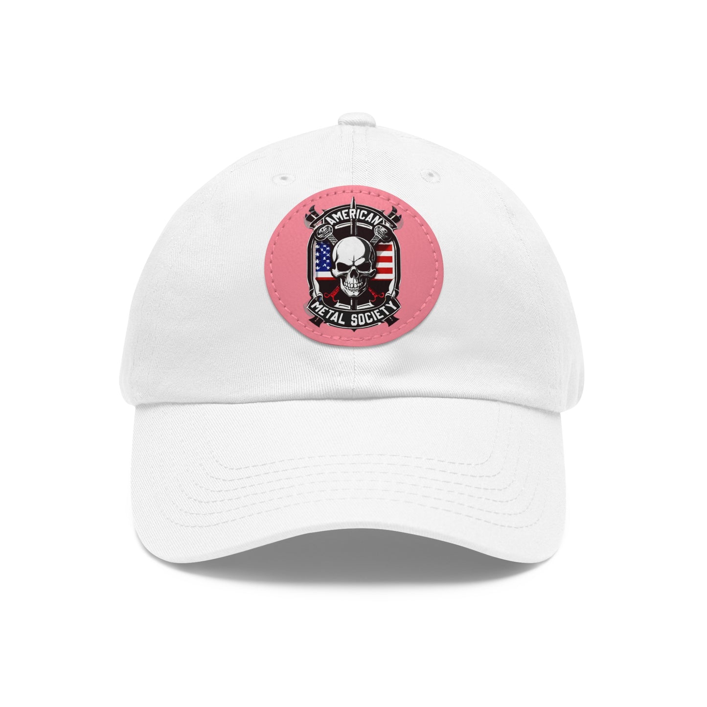 American Metal Society Dad Hat with Leather Patch (Round)