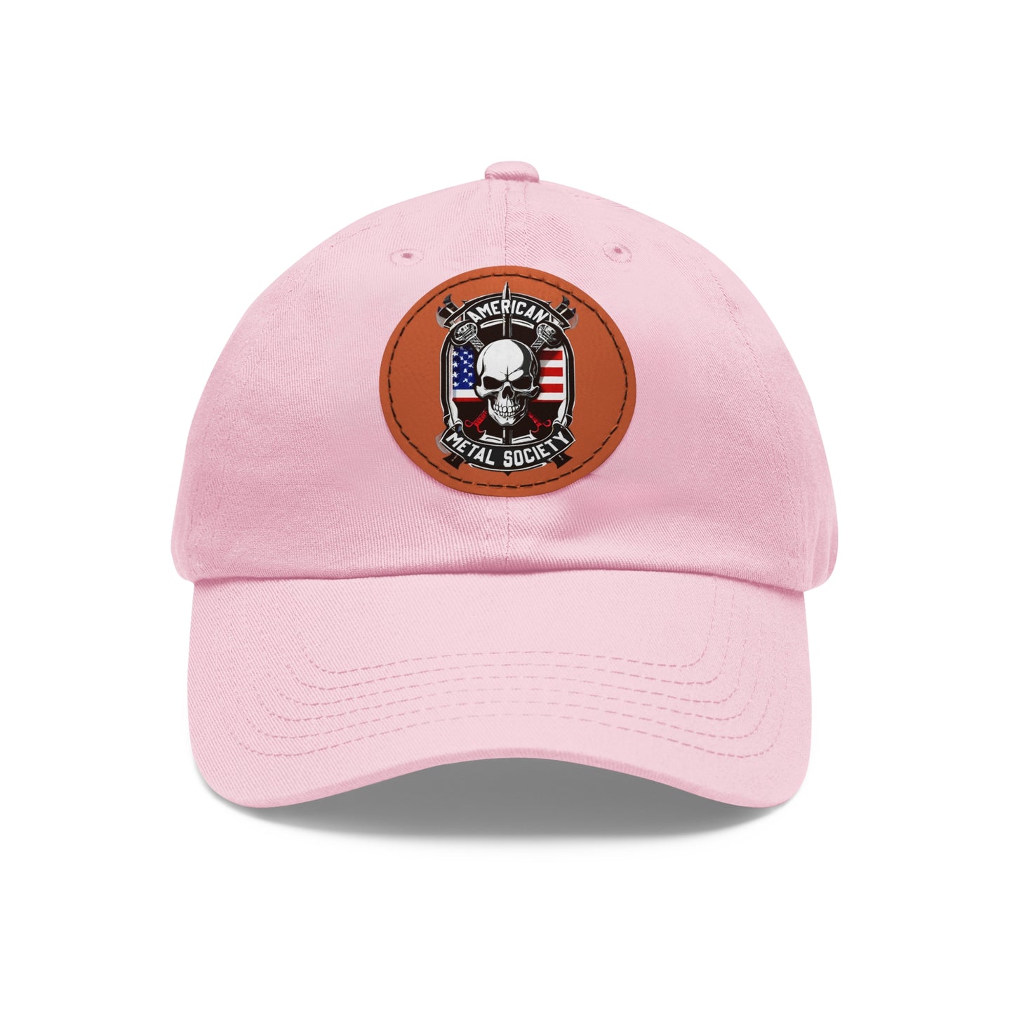 American Metal Society Dad Hat with Leather Patch (Round)