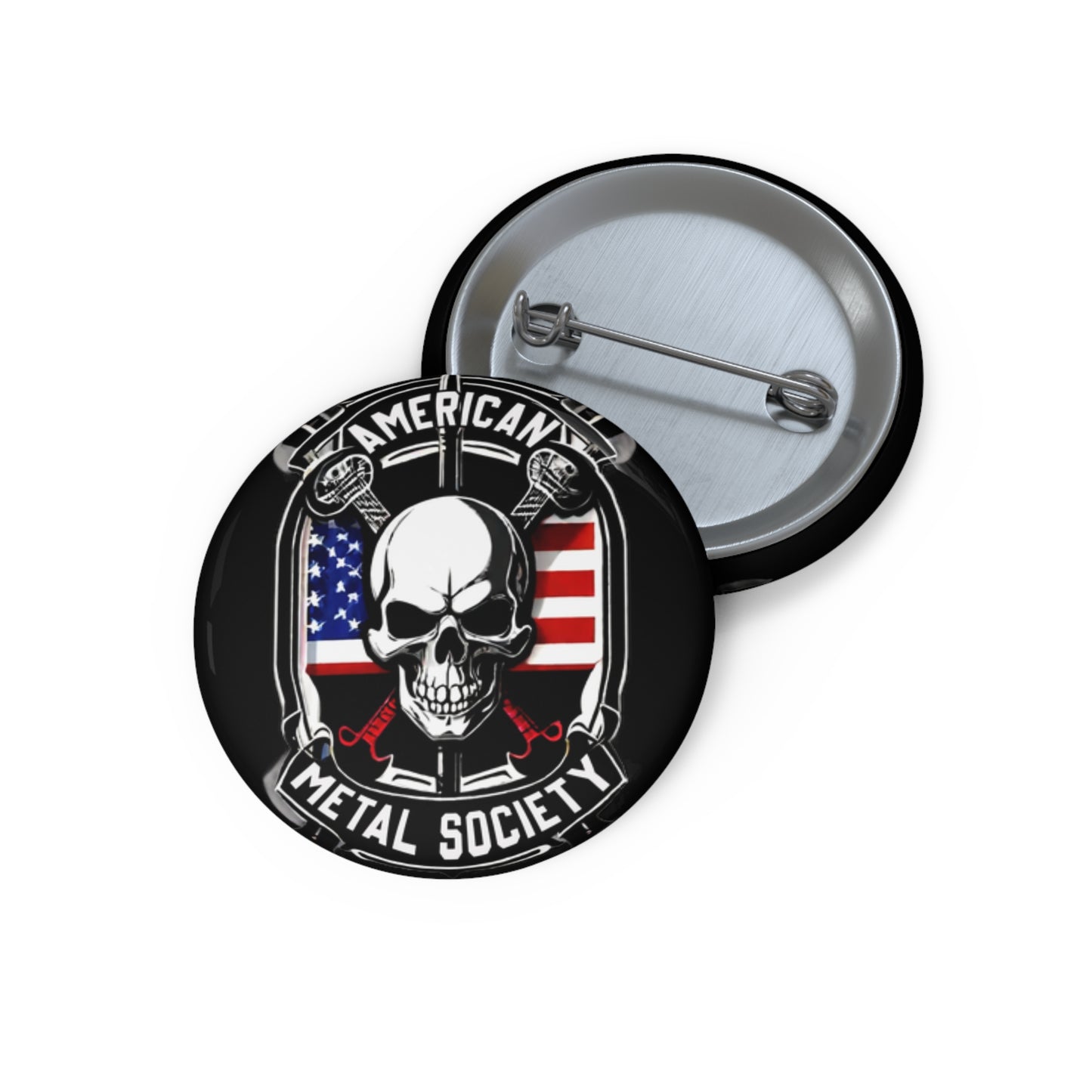 American Metal Society Custom Pin Buttons