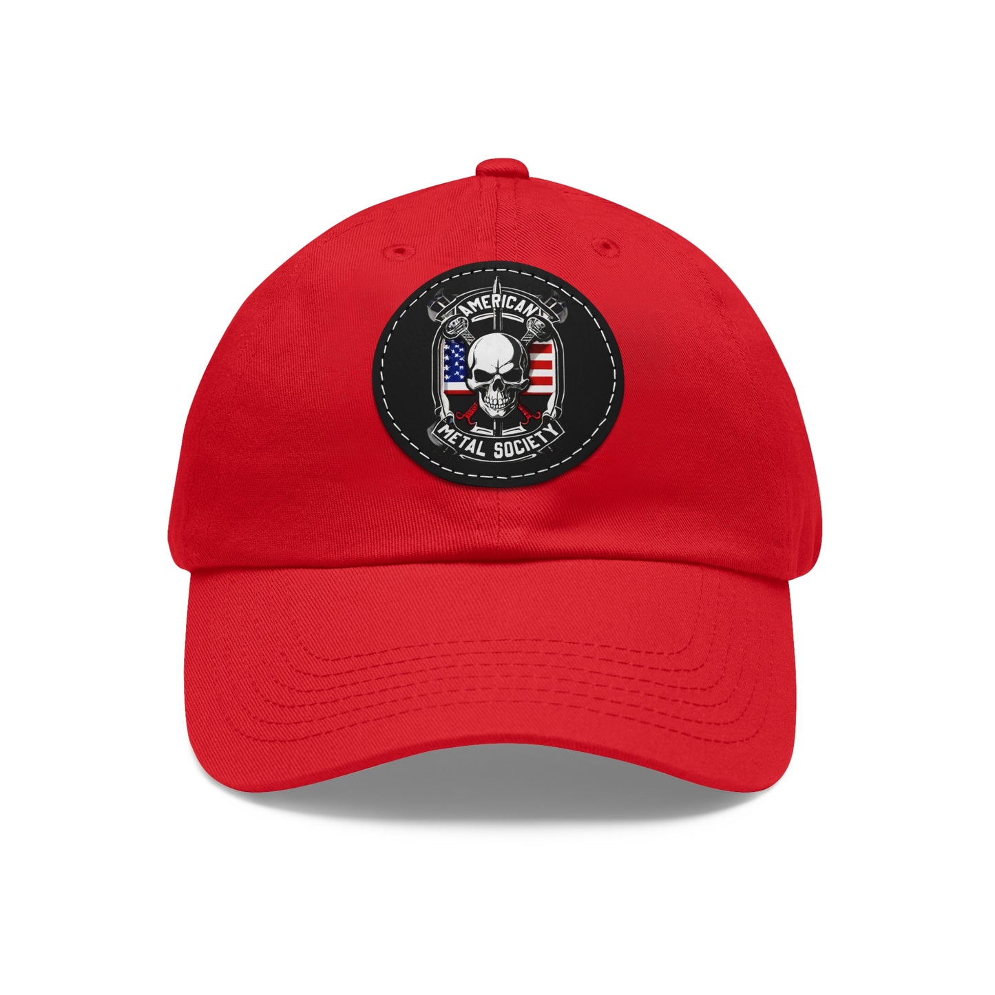 American Metal Society Dad Hat with Leather Patch (Round)