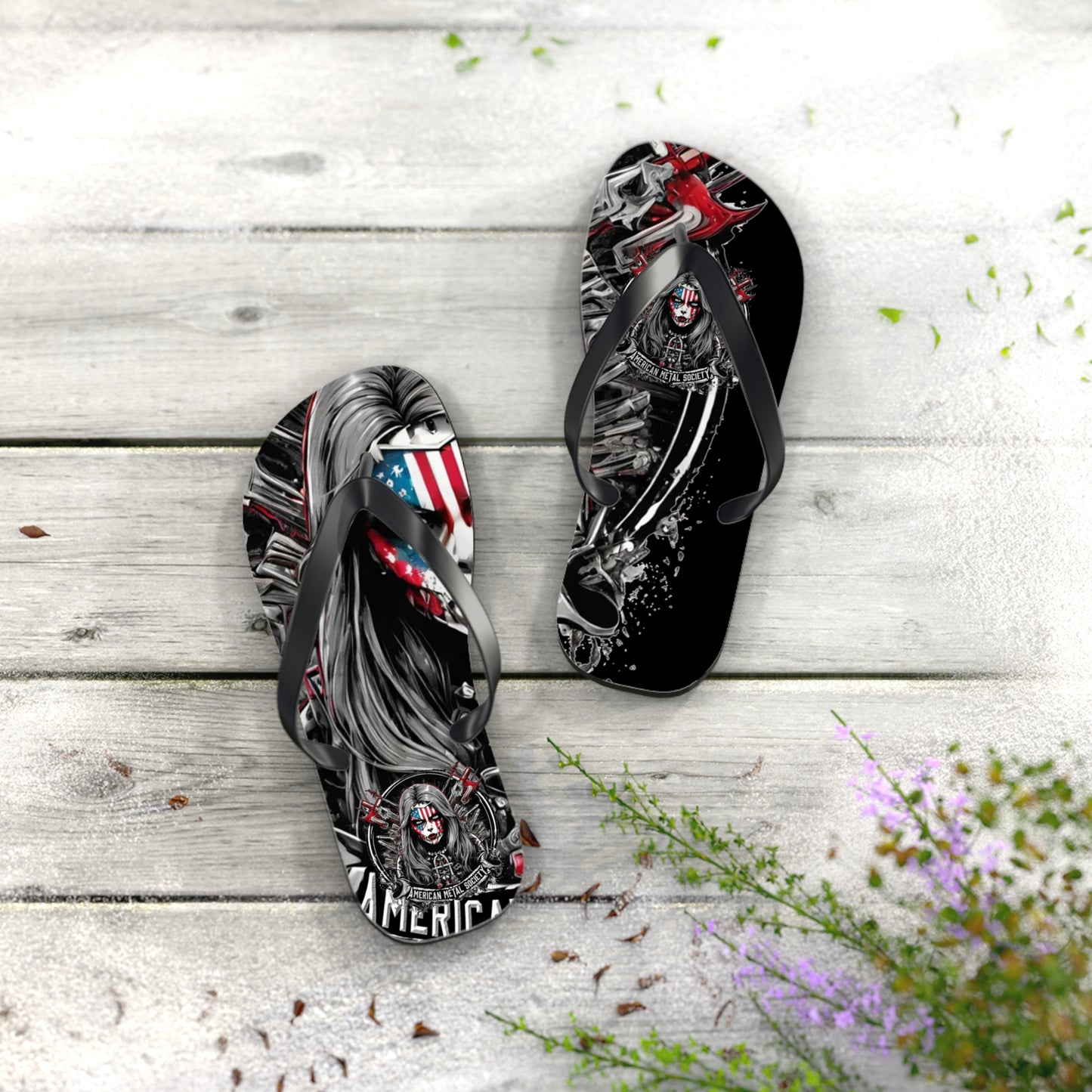 American Metal Society Flip Flops