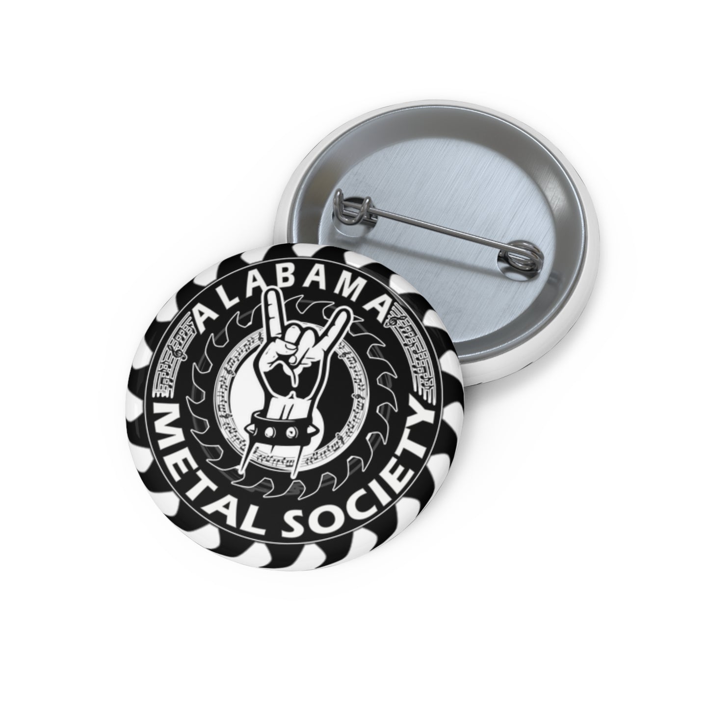 Alabama Metal Society Custom Pin Buttons