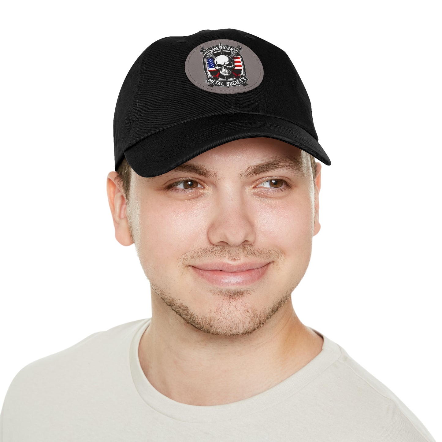 American Metal Society Dad Hat with Leather Patch (Round)