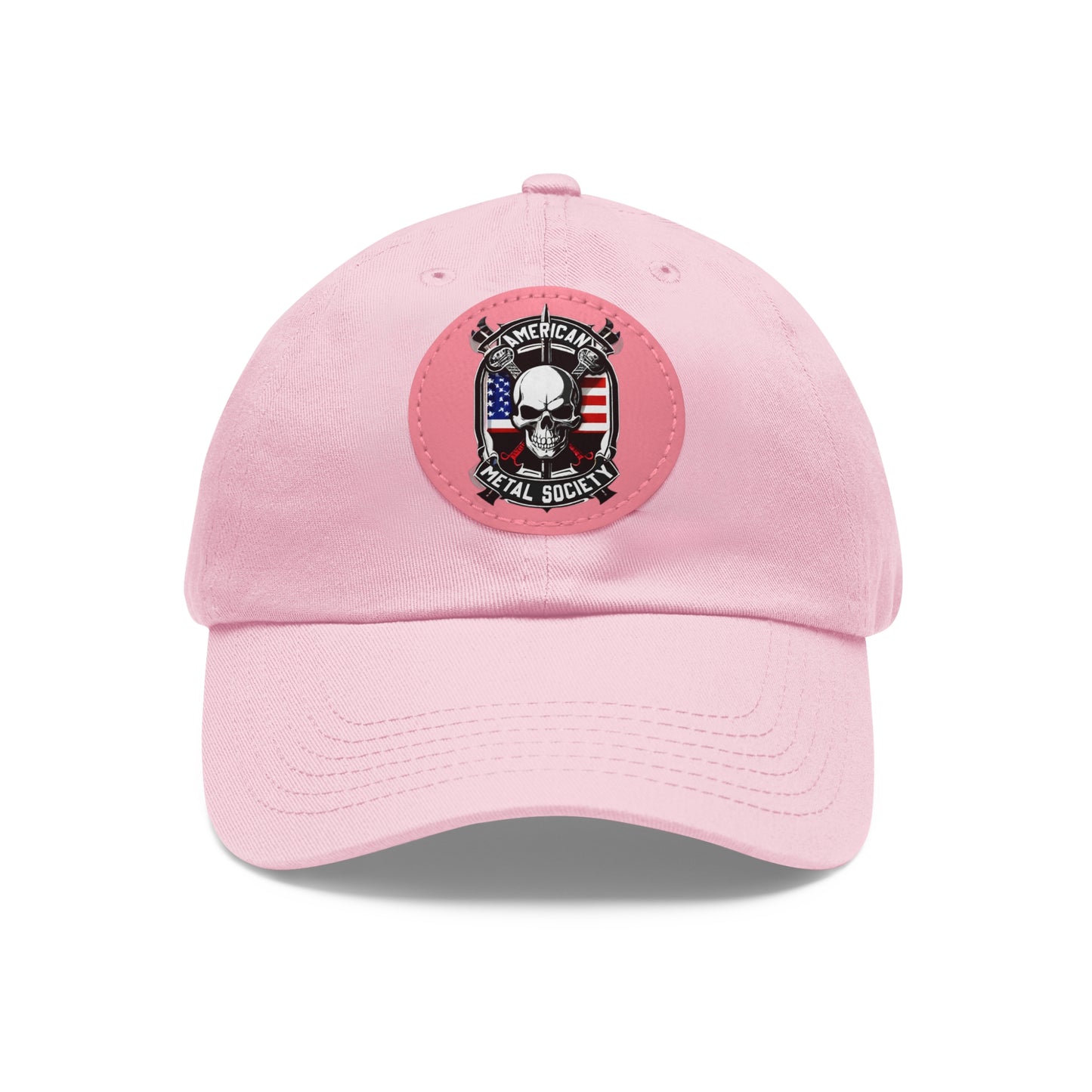 American Metal Society Dad Hat with Leather Patch (Round)