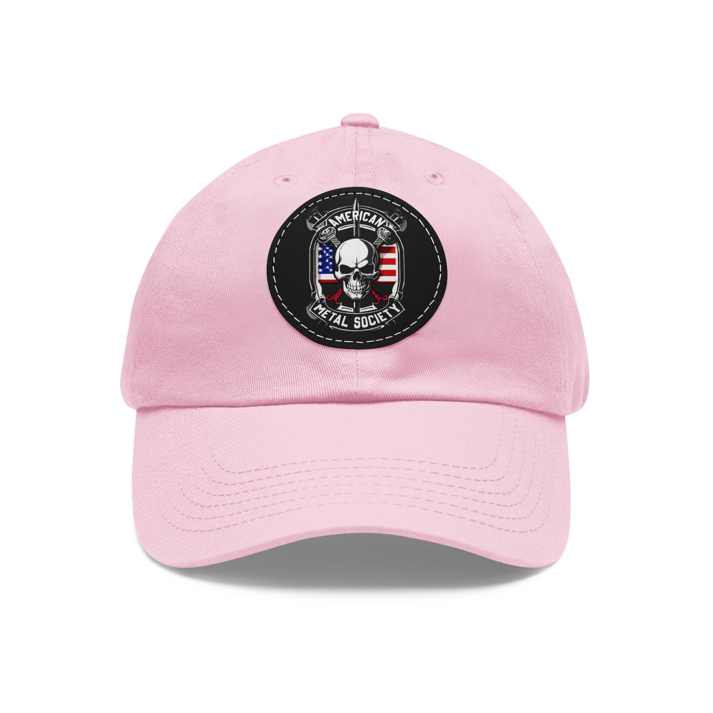 American Metal Society Dad Hat with Leather Patch (Round)