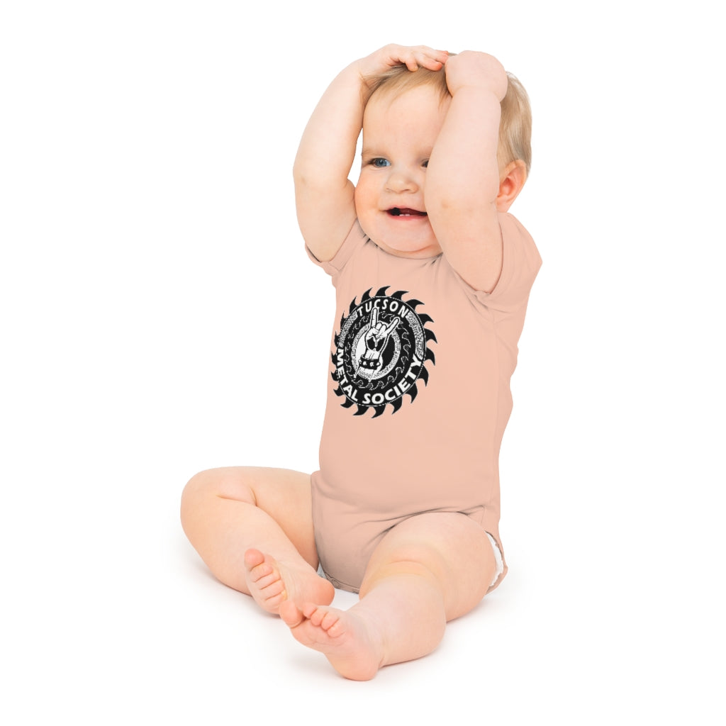 Tucson Metal Society Black logo Baby Short Sleeve Bodysuit