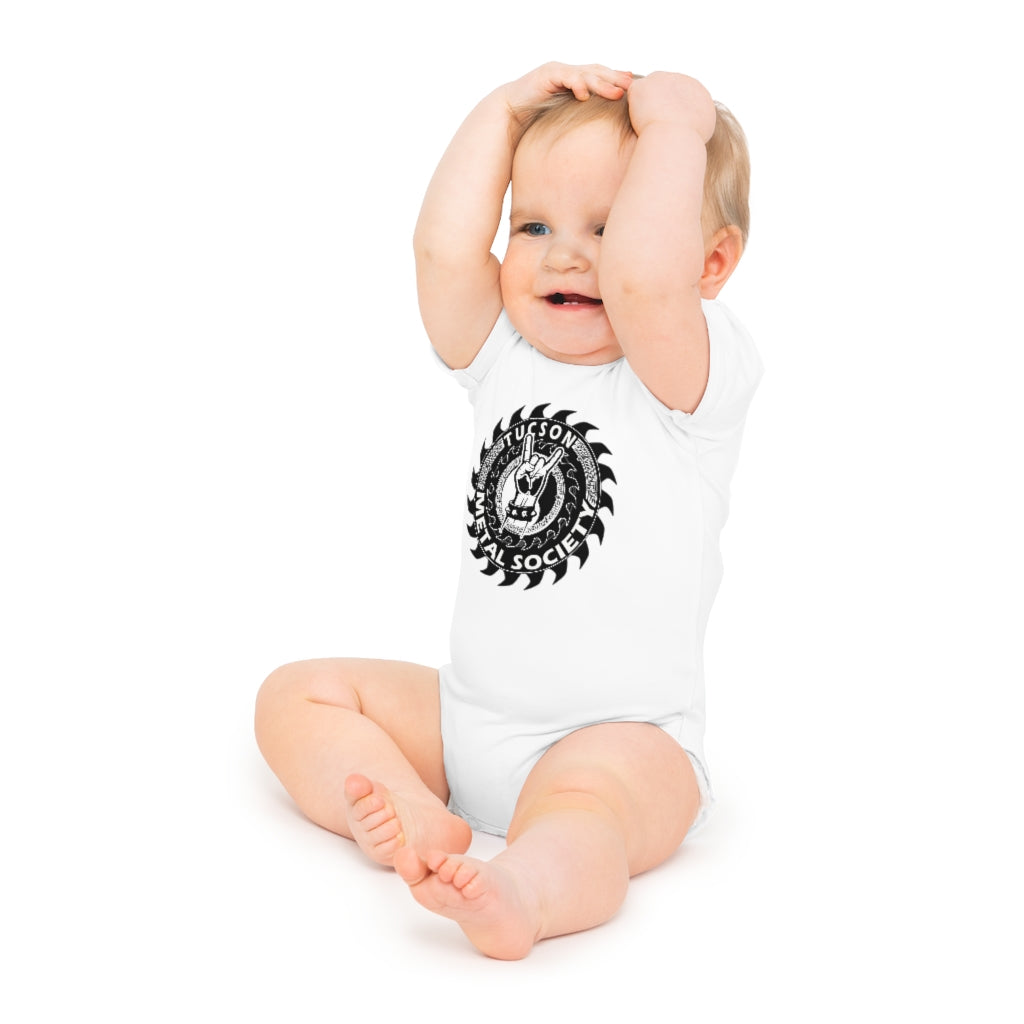 Tucson Metal Society Black logo Baby Short Sleeve Bodysuit