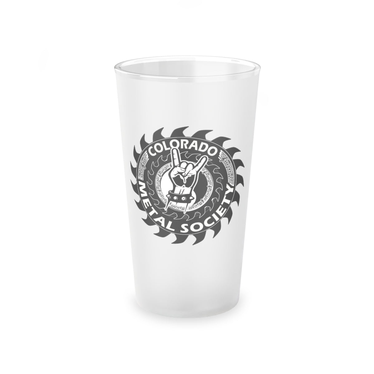 Colorado Metal Society Frosted Pint Glass, 16oz