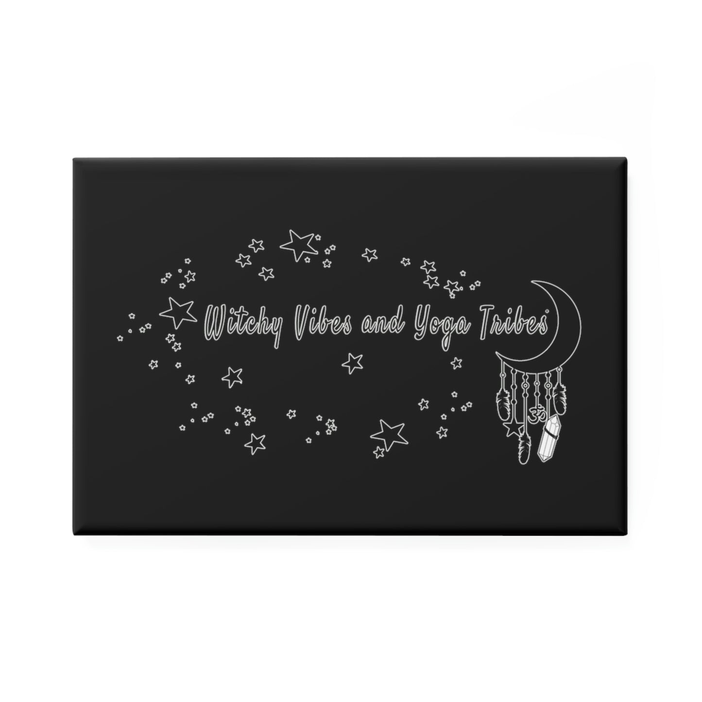 Witchy Vibes and Yoga Tribes Button Magnet, Rectangle (1 & 10 pcs)