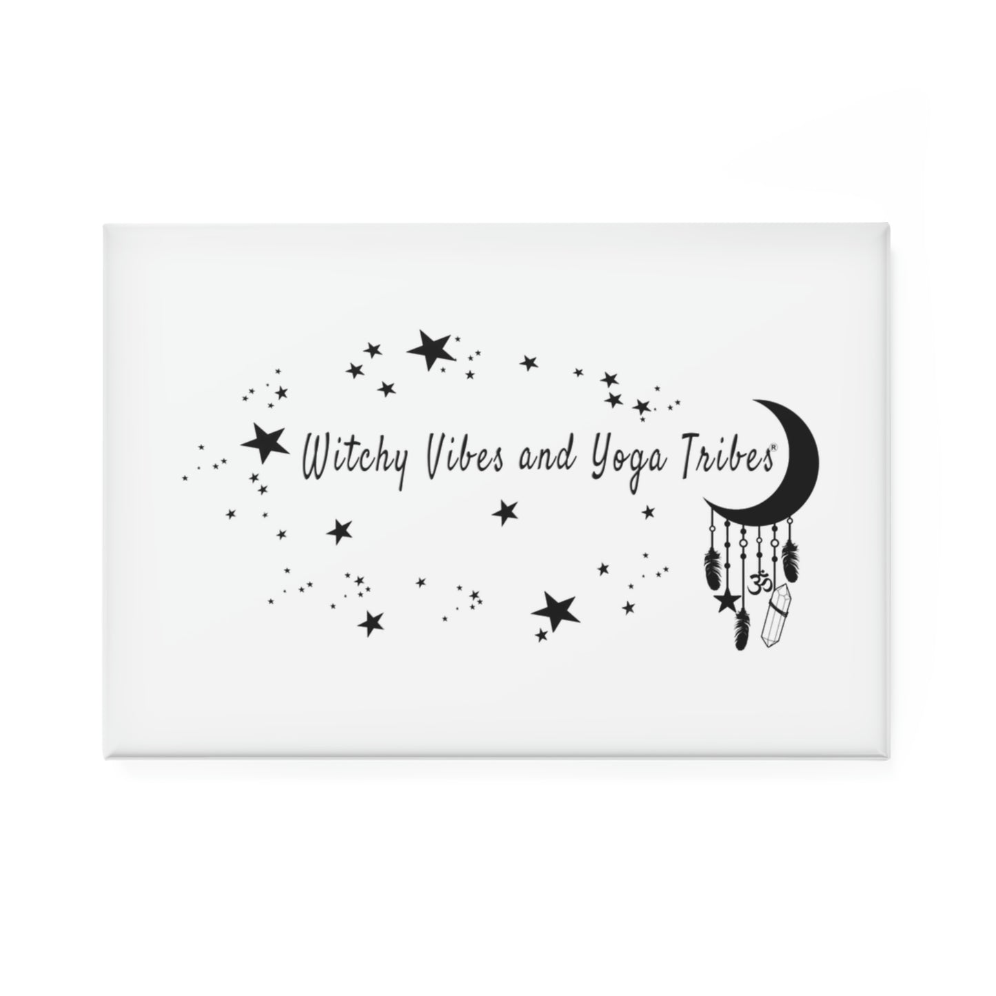 Witchy Vibes and Yoga Tribes Button Magnet, Rectangle (1 & 10 pcs)