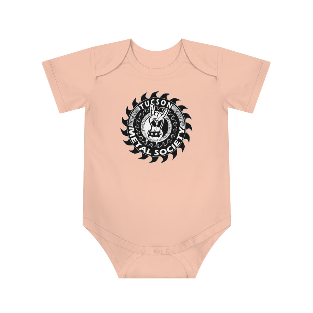 Tucson Metal Society Black logo Baby Short Sleeve Bodysuit