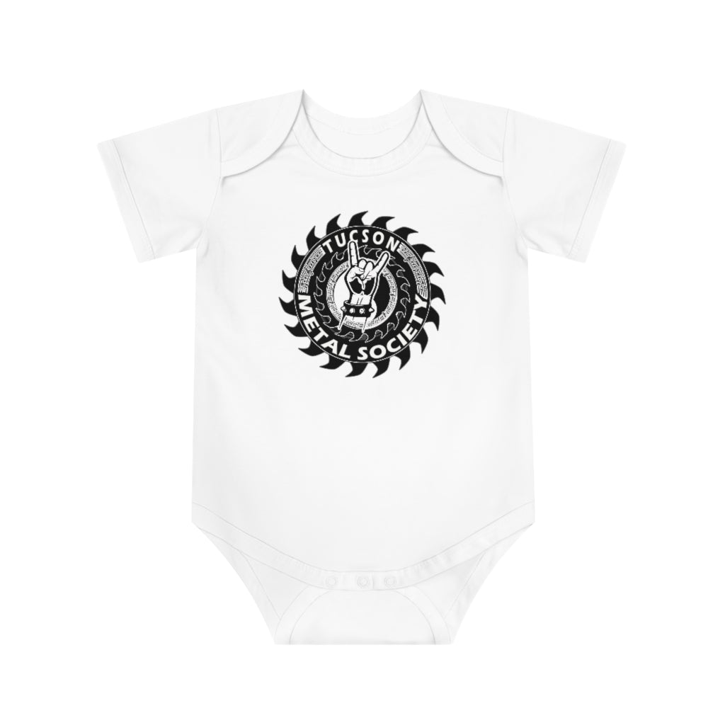 Tucson Metal Society Black logo Baby Short Sleeve Bodysuit